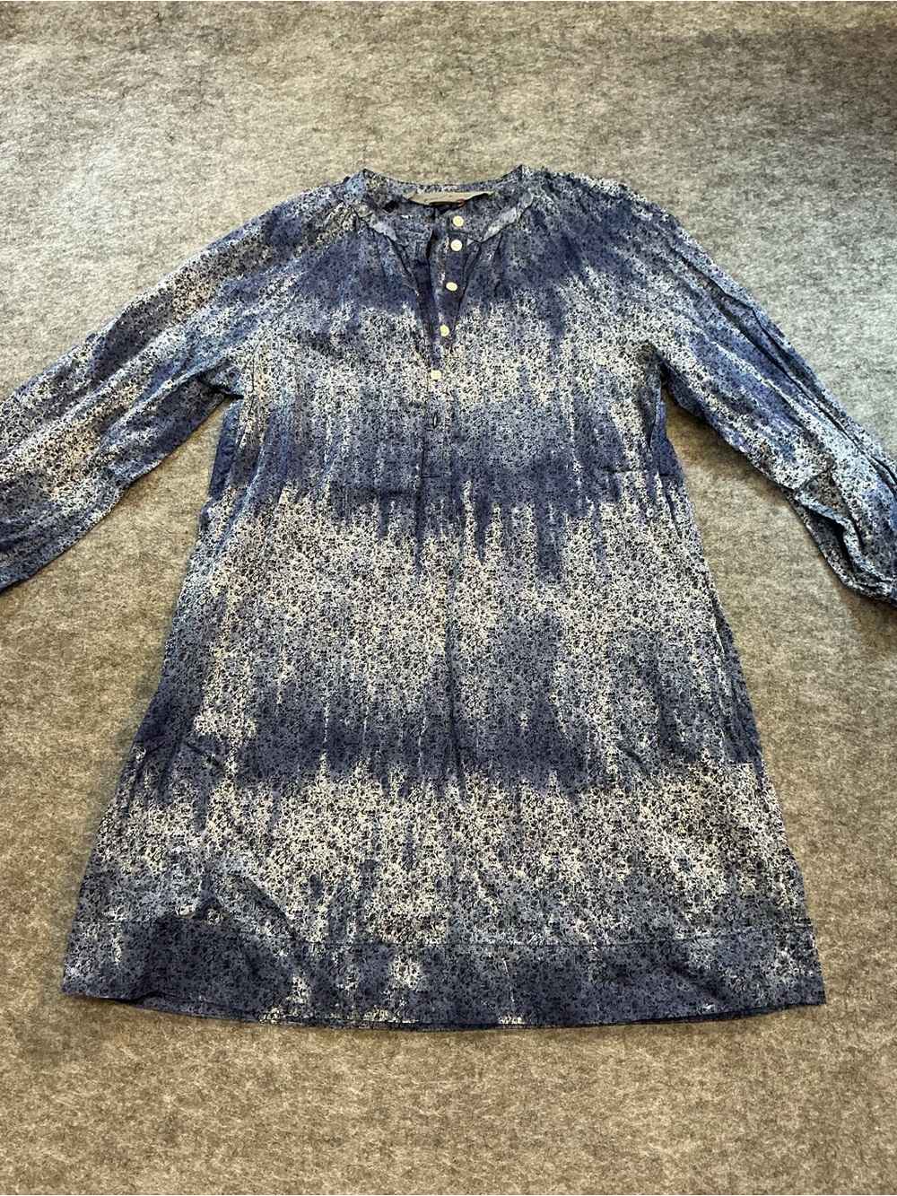 Raquel Allegra with LIBERTY FABRIC! Blue Patterned Long-Sleeve Tunic Size 0